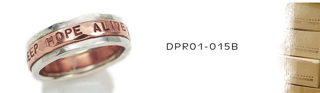DPR01-015B銅シルバーリング：メンズ＆lady's