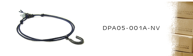 DPA05-001A-NV馬蹄＆天然石＆紐コードアンクレット：メンズ＆lady's