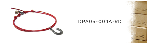 DPA05-001A-RD馬蹄＆天然石＆紐コードアンクレット：メンズ＆lady's