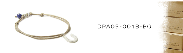 DPA05-001B-BG馬蹄＆天然石＆紐コードアンクレット：メンズ＆lady's