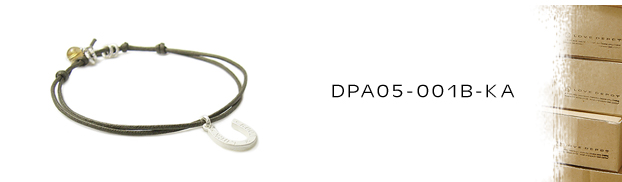 DPA05-001B-KA馬蹄＆天然石＆紐コードアンクレット：メンズ＆lady's