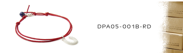 DPA05-001B-RD馬蹄＆天然石＆紐コードアンクレット：メンズ＆lady's