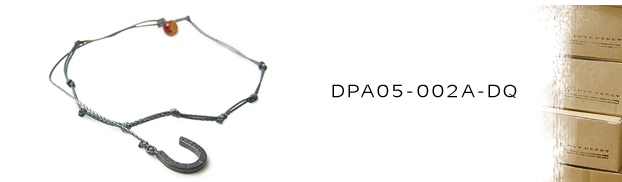 DPA05-002A-DQ馬蹄＆天然石＆紐コードアンクレット：メンズ＆lady's