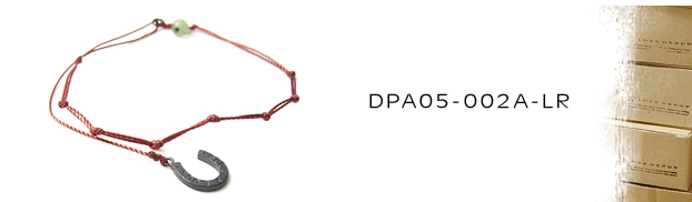 DPA05-002A-LR馬蹄＆天然石＆紐コードアンクレット：メンズ＆lady's