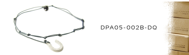 DPA05-002B-DQ馬蹄＆天然石＆紐コードアンクレット：メンズ＆lady's