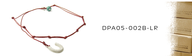 DPA05-002B-LR馬蹄＆天然石＆紐コードアンクレット：メンズ＆lady's