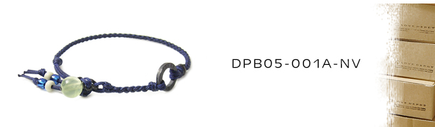 DPB05-001A-NV天然石＆紐コードブレスレット：メンズ＆lady's
