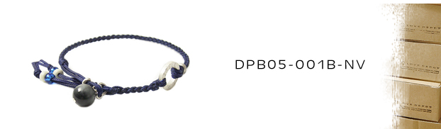 DPB05-001B-NV天然石＆紐コードブレスレット：メンズ＆lady's