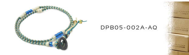 DPB05-002A-AQ2重巻き紐コードブレスレット：メンズ＆lady's