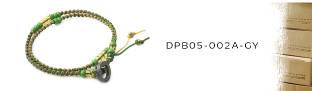 DPB05-002A-GY2重巻き紐コードブレスレット：メンズ＆lady's