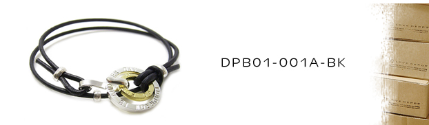 DPB01-001A-BK本革＆真鍮シルバーブレスレット：メンズ＆lady's
