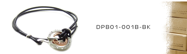 DPB01-001B-BK本革＆銅シルバーブレスレット：メンズ＆lady's