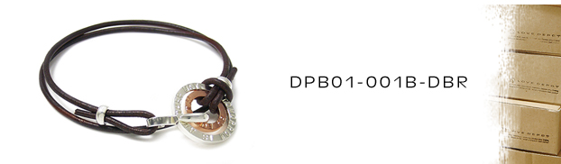 DPB01-001B-DBR本革＆銅シルバーブレスレット：メンズ＆lady's
