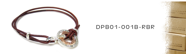 DPB01-001B-RBR本革＆銅シルバーブレスレット：メンズ＆lady's