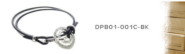 DPB01-001C-BK本革＆シルバーブレスレット：メンズ＆lady's