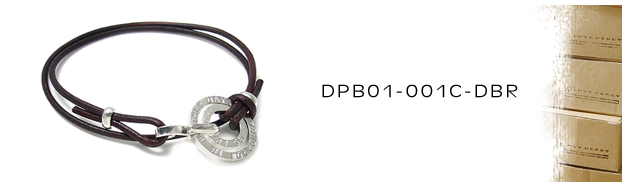 DPB01-001C-DBR本革＆シルバーブレスレット：メンズ＆lady's