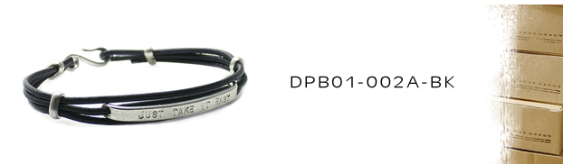 DPB01-002A-BK本革＆シルバーブレスレット：メンズ＆lady's