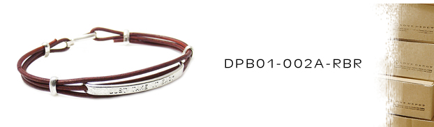 DPB01-002A-RBR本革＆シルバーブレスレット：メンズ＆lady's