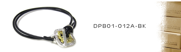 DPB01-012A-BK本革＆真鍮シルバーブレスレット：メンズ＆lady's