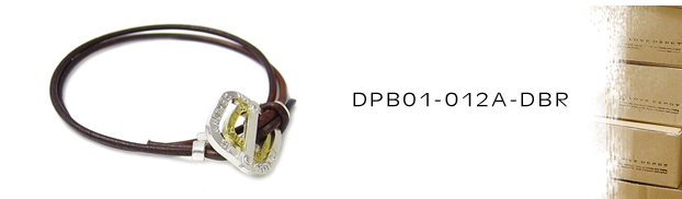 DPB01-012A-DBR本革＆真鍮シルバーブレスレット：メンズ＆lady's