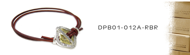 DPB01-012A-RBR本革＆真鍮シルバーブレスレット：メンズ＆lady's