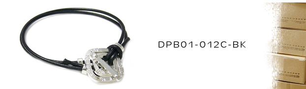 DPB01-012C-BK本革＆シルバーブレスレット：メンズ＆lady's