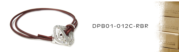 DPB01-012C-RBR本革＆シルバーブレスレット：メンズ＆lady's
