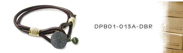 DPB01-013A-DBR本革＆真鍮シルバーブレスレット：メンズ＆lady's