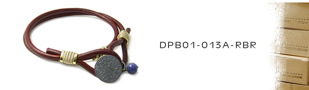 DPB01-013A-RBR本革＆真鍮シルバーブレスレット：メンズ＆lady's