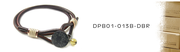 DPB01-013B-DBR本革＆真鍮シルバーブレスレット：メンズ＆lady's