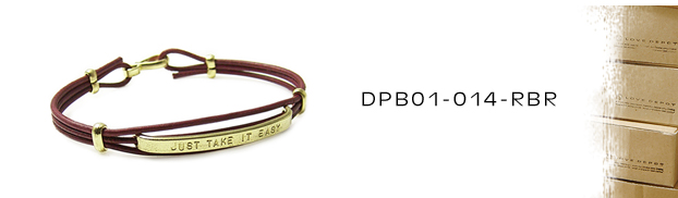 DPB01-014-RBR本革＆真鍮ブレスレット：メンズ＆lady's