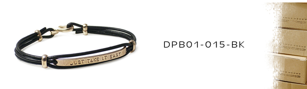 DPB01-015-BK本革＆銅ブレスレット：メンズ＆lady's