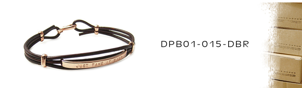 DPB01-015-DBR本革＆銅ブレスレット：メンズ＆lady's