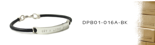 DPB01-016A-BK本革＆シルバーブレスレット：メンズ＆lady's