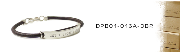 DPB01-016A-DBR本革＆シルバーブレスレット：メンズ＆lady's