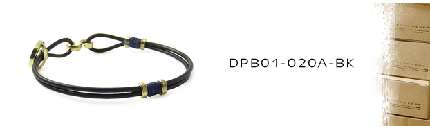 DPB01-020A-BK本革レザー＆真鍮ブレスレット：メンズ＆lady's