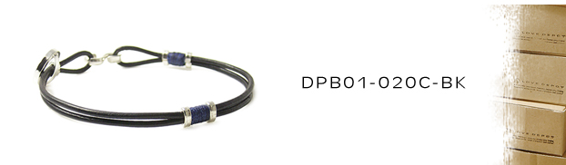 DPB01-020C-BK本革レザー＆シルバーブレスレット：メンズ＆lady's